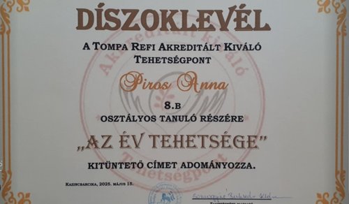 Az év tehetségeAnna