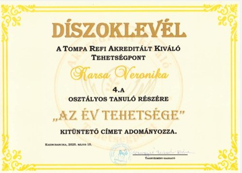 Az év tehetségeVeronika