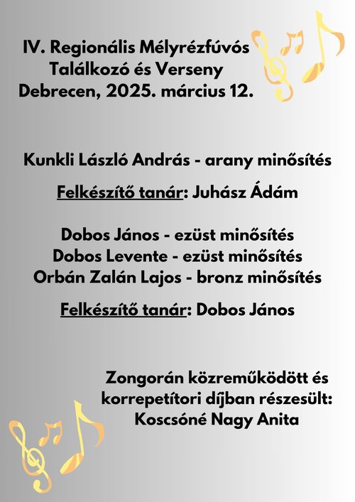 IV. Regionális Mélyrézfúvós Találkozó és Verseny