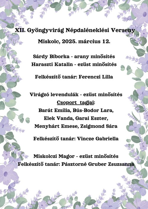 XII. Gyöngyvirág....